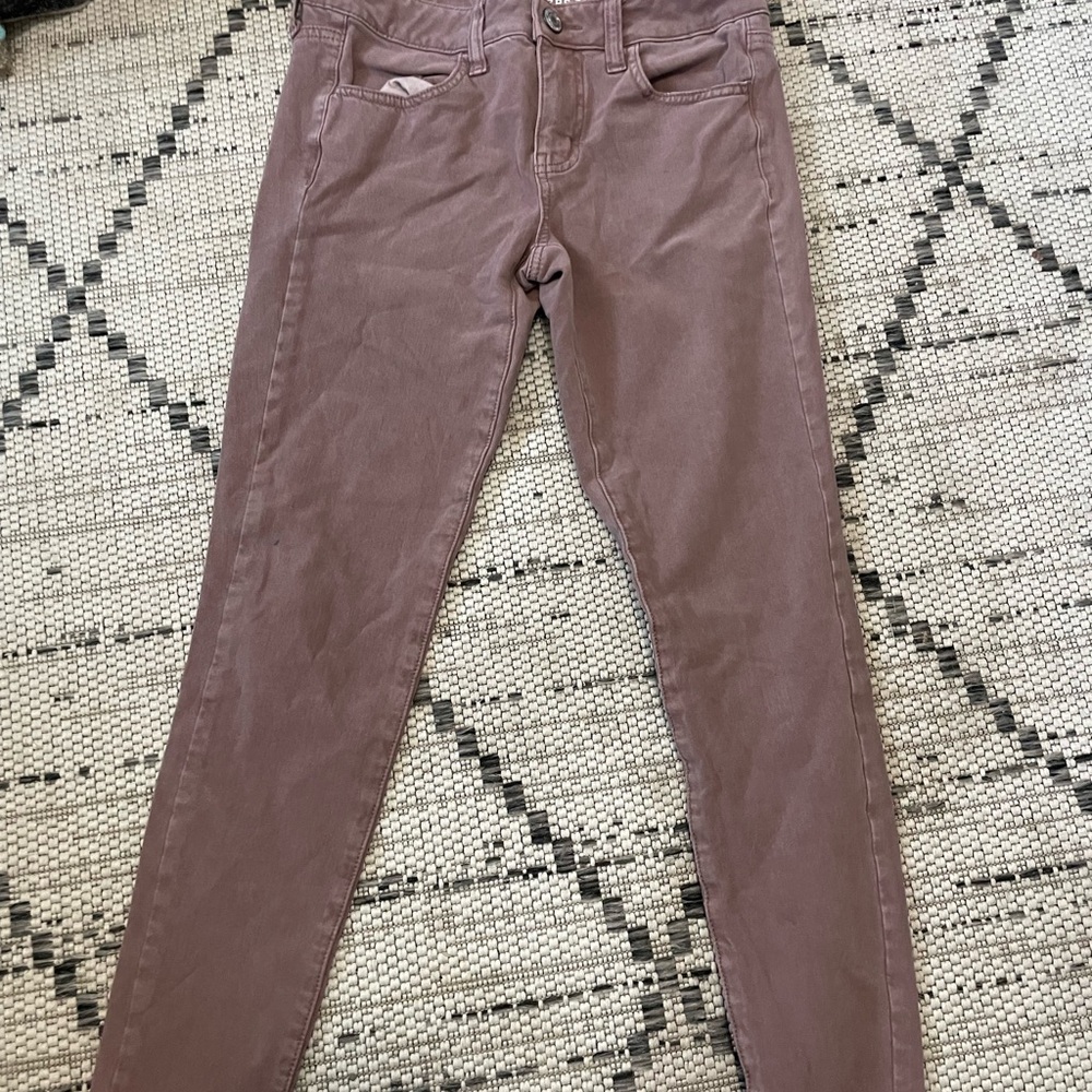 American Eagle Outfitters Women's Dusty Pink Skinny Jeans